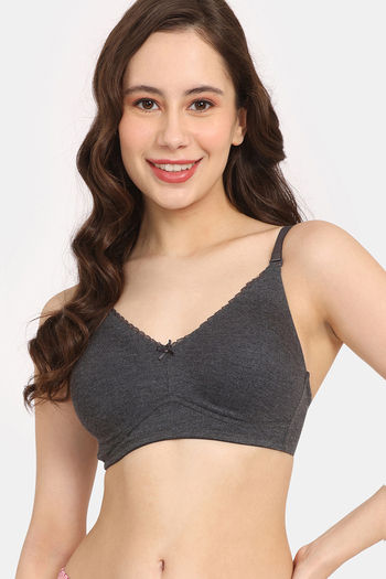 Buy Rosaline Cyber Grove Everyday Double Layered Non Wired 3/4th Coverage T-Shirt Bra - Black Beauty